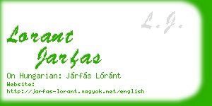 lorant jarfas business card